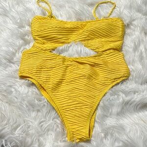 The Bikini Lab Yellow Swimsuit,Cut Out, 
One Piece